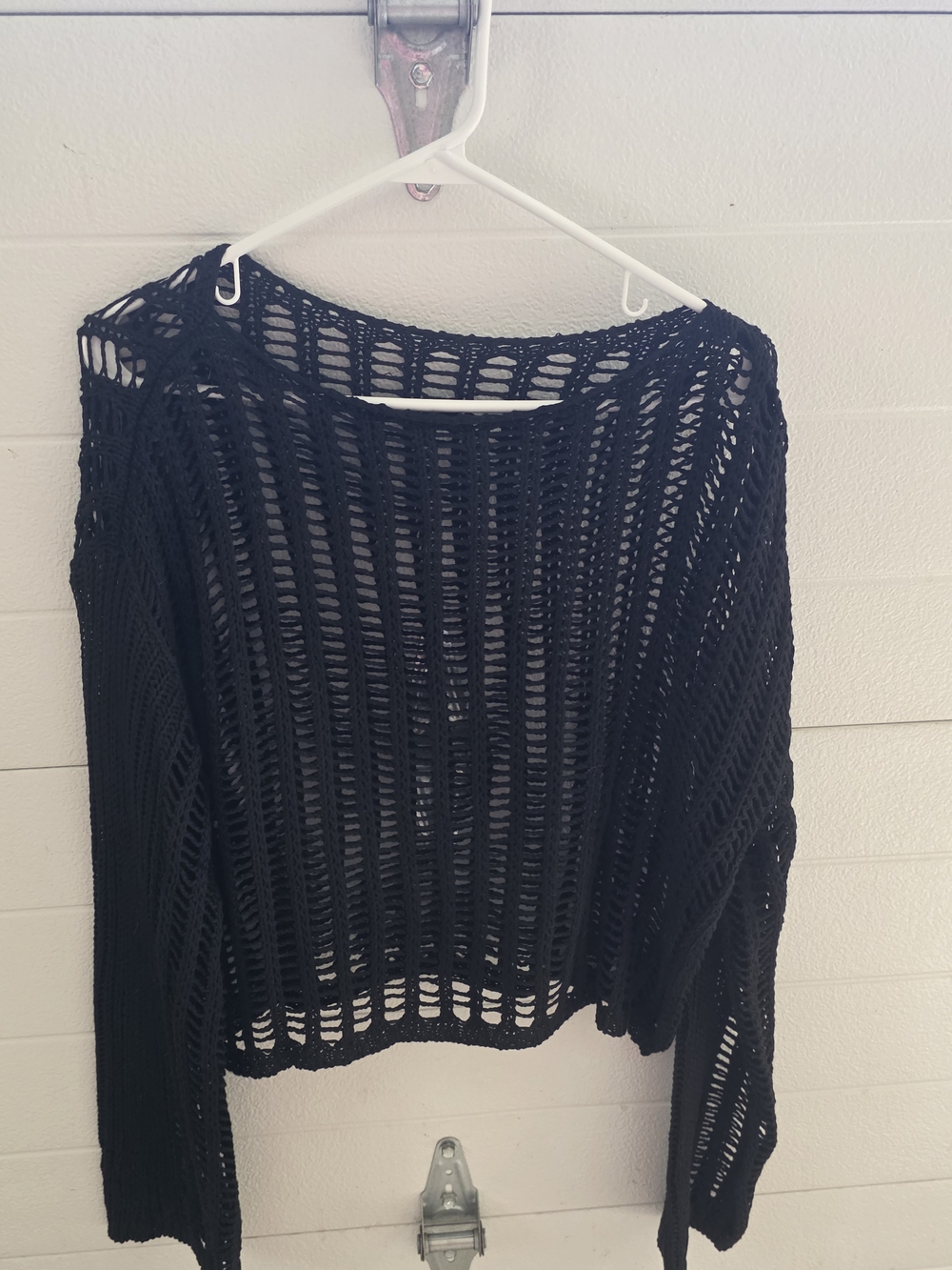 Black Open-Knit Women's Sweater - Classic Lightweight Layer